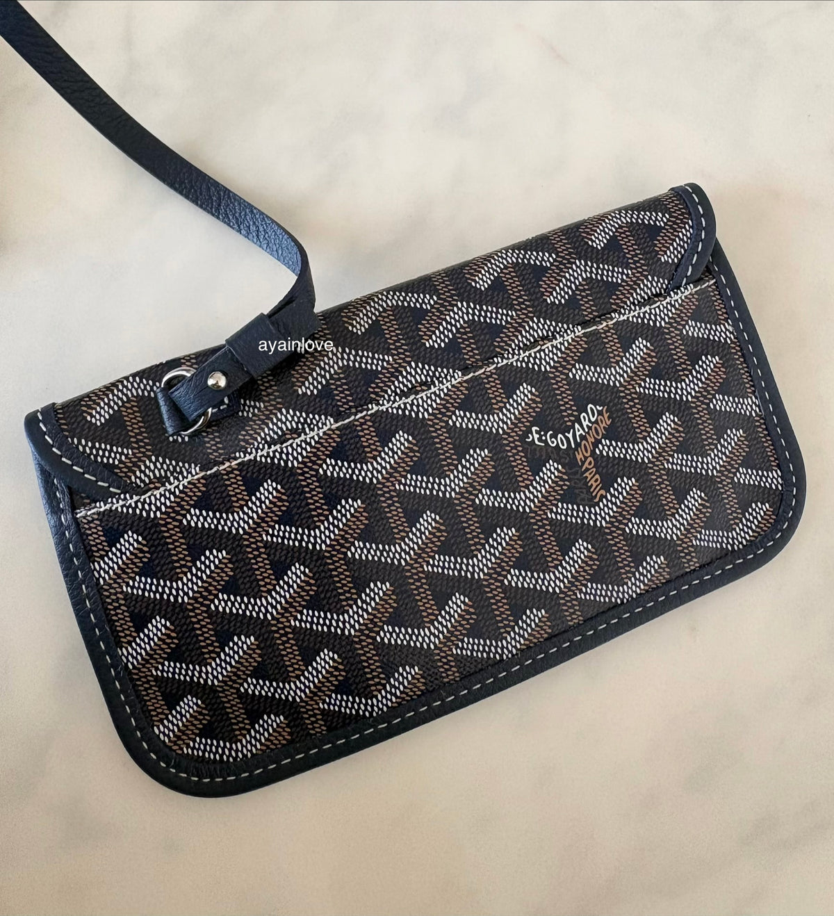 GOYARD St Saint Louis PM Navy Blue Tote Bag