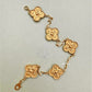 Van Cleef Arpels VCA 5 Motifs Bracelet Hammered 18KT Yellow Gold Vintage Alhambra