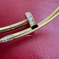 CARTIER 18KT Yellow Gold Full Size Classic JUC Juste Un Clou Diamonds Bracelet Size 17