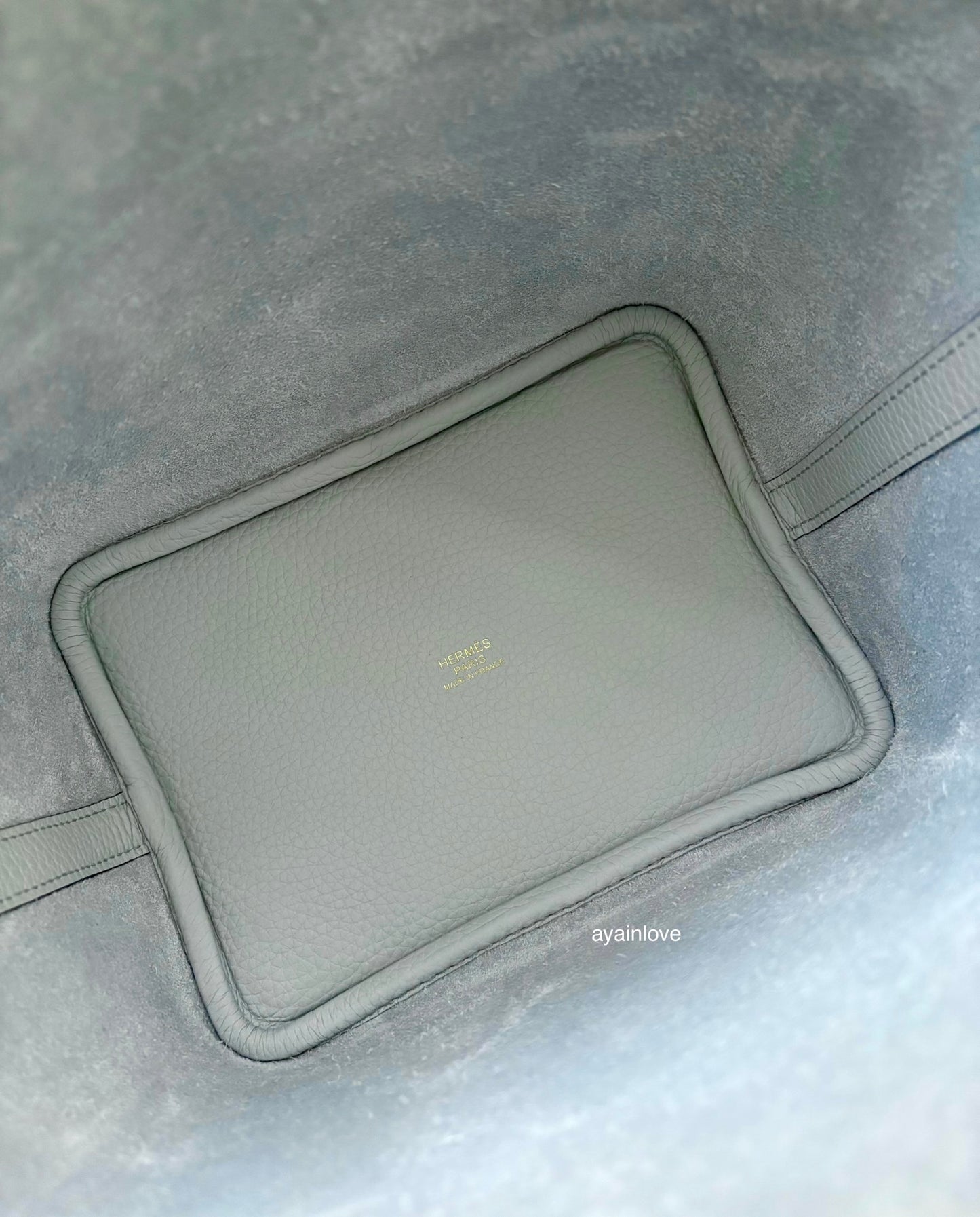 HERMES Picotin 18 Bleu Pale Taurillion Clemence Gold Hardware B Stamp