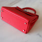 HERMES Kelly 25 Geranium Togo Retourne Palladium Hardware X Stamp