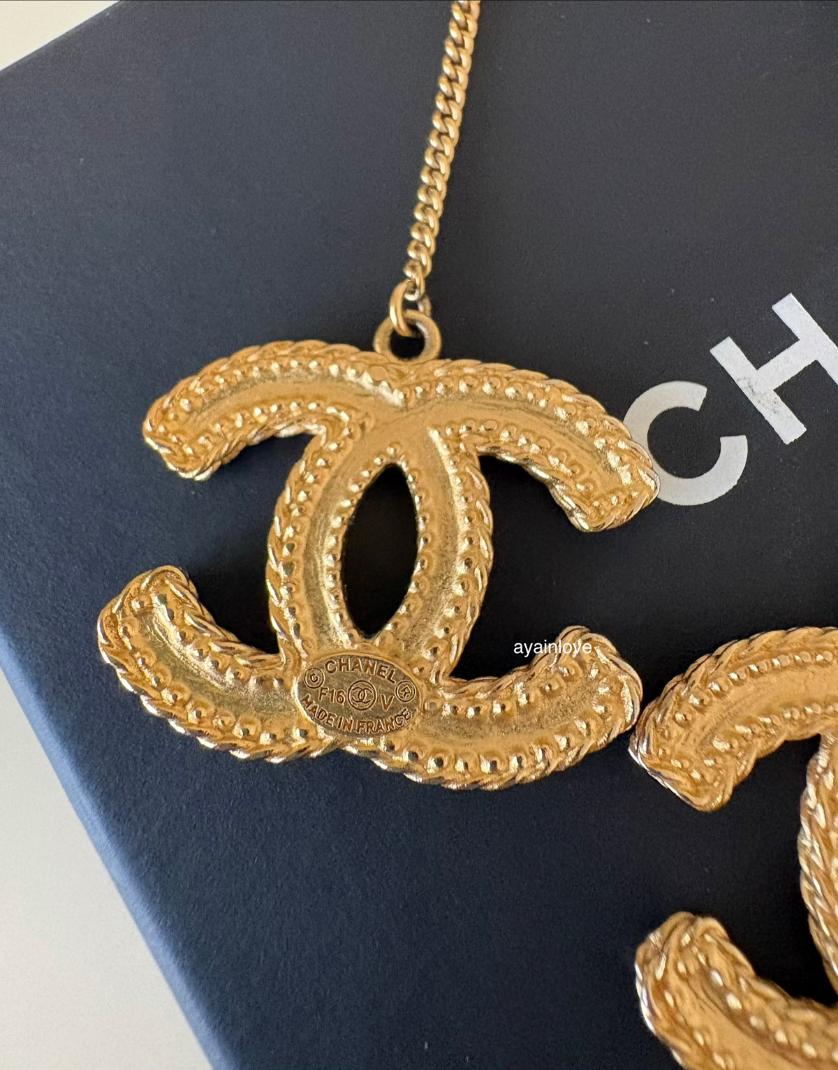 CHANEL Baroque Large CC Dangle Stud Earrings Gold Hardware