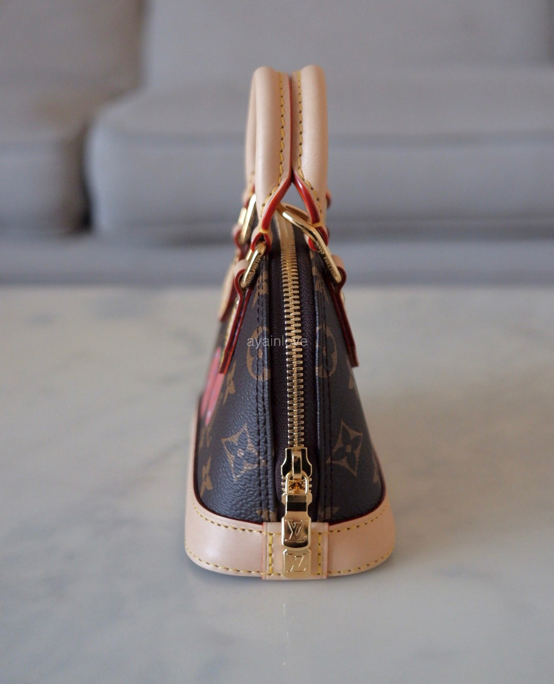 LOUIS VUITTON LV x TM Nano Alma Monogram Cherise Gold