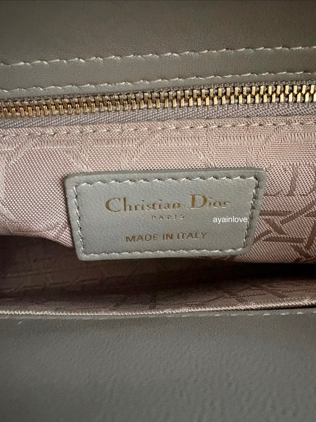 DIOR Small Lady Dior Grey Cannage Lambskin My ABCDior Bag