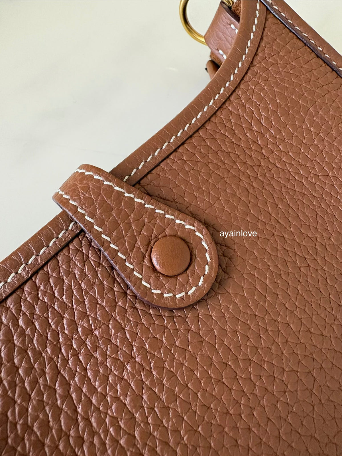 HERMES Mini Evelyne TPM 16 Amazone Gold Clemence Gold Hardware Z Stamp
