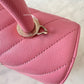 CHANEL Pink Caviar Chevron Small Coco Handle 24 cm Light Gold Hardware