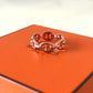 HERMES Enchaine Chaine d’ Ancre 18KT Rose Gold Small Ring Size 50