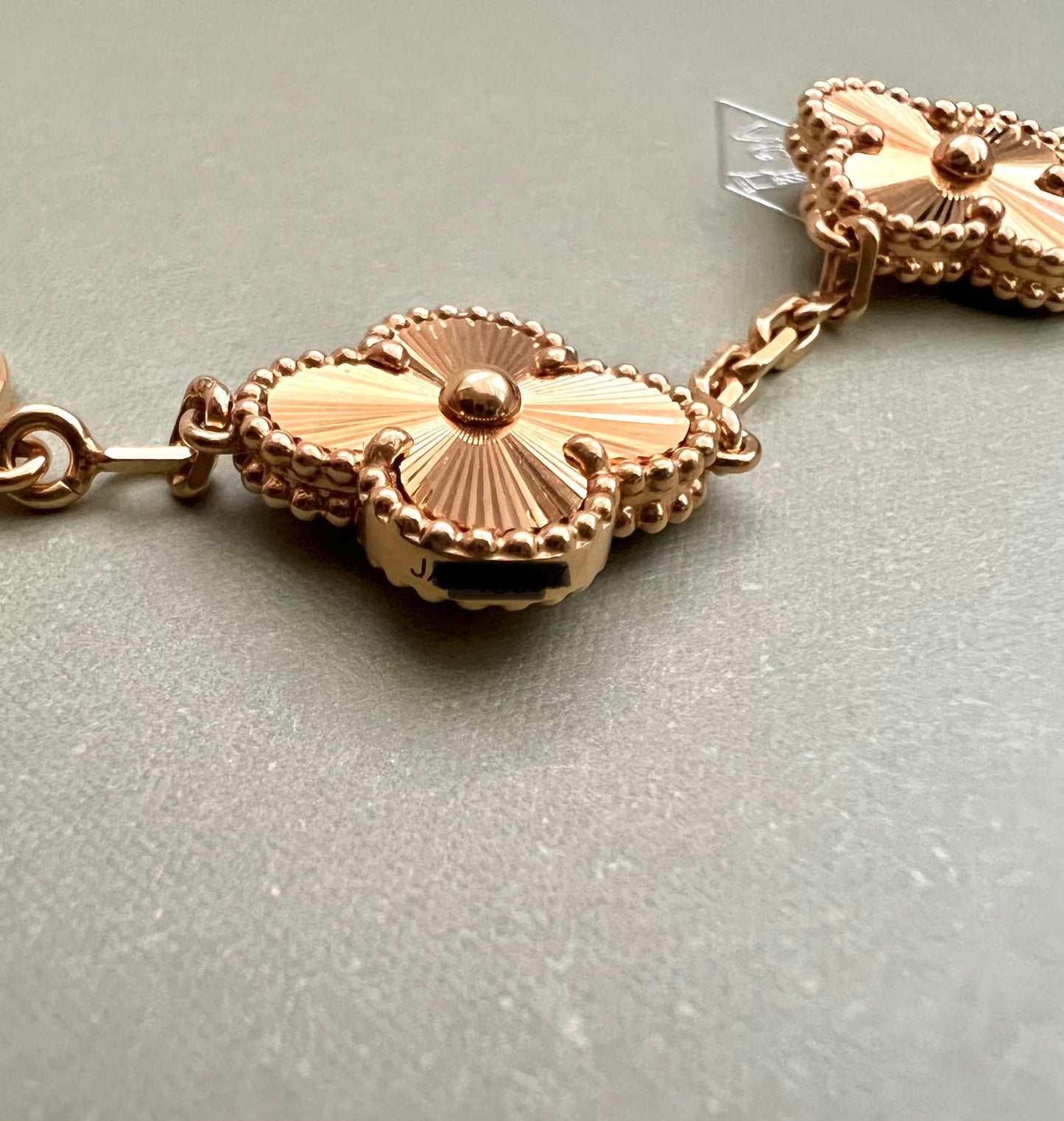 Van Cleef Arpels VCA 5 Motifs Bracelet Guilloche 18KT Yellow Gold Vintage Alhambra