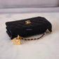 CHANEL 23S Black Caviar Wallet on Chain with Bag Charm Gold Hardware