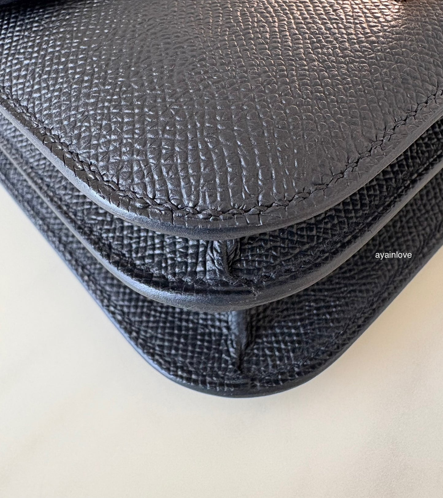 HERMES Constance Mini 18 Noir Black Epsom Rose Gold Hardware W Stamp