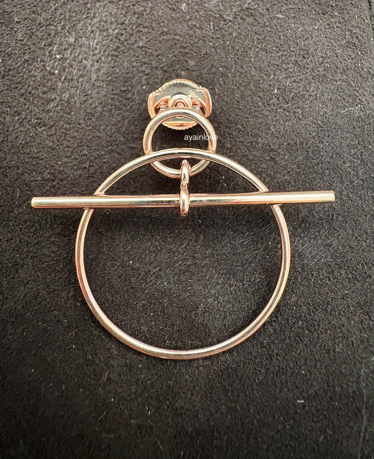 HERMES Loop Small 5 cm 18KT Rose Gold Earrings