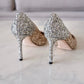 JIMMY CHOO Romy Triple Glitter Degradation Rose Gold, Gold and Silver Pumps Heel Shoes Size 37.5