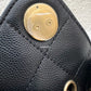 CHANEL 25 Mini Black Caviar Microchipped Bag Gold Hardware