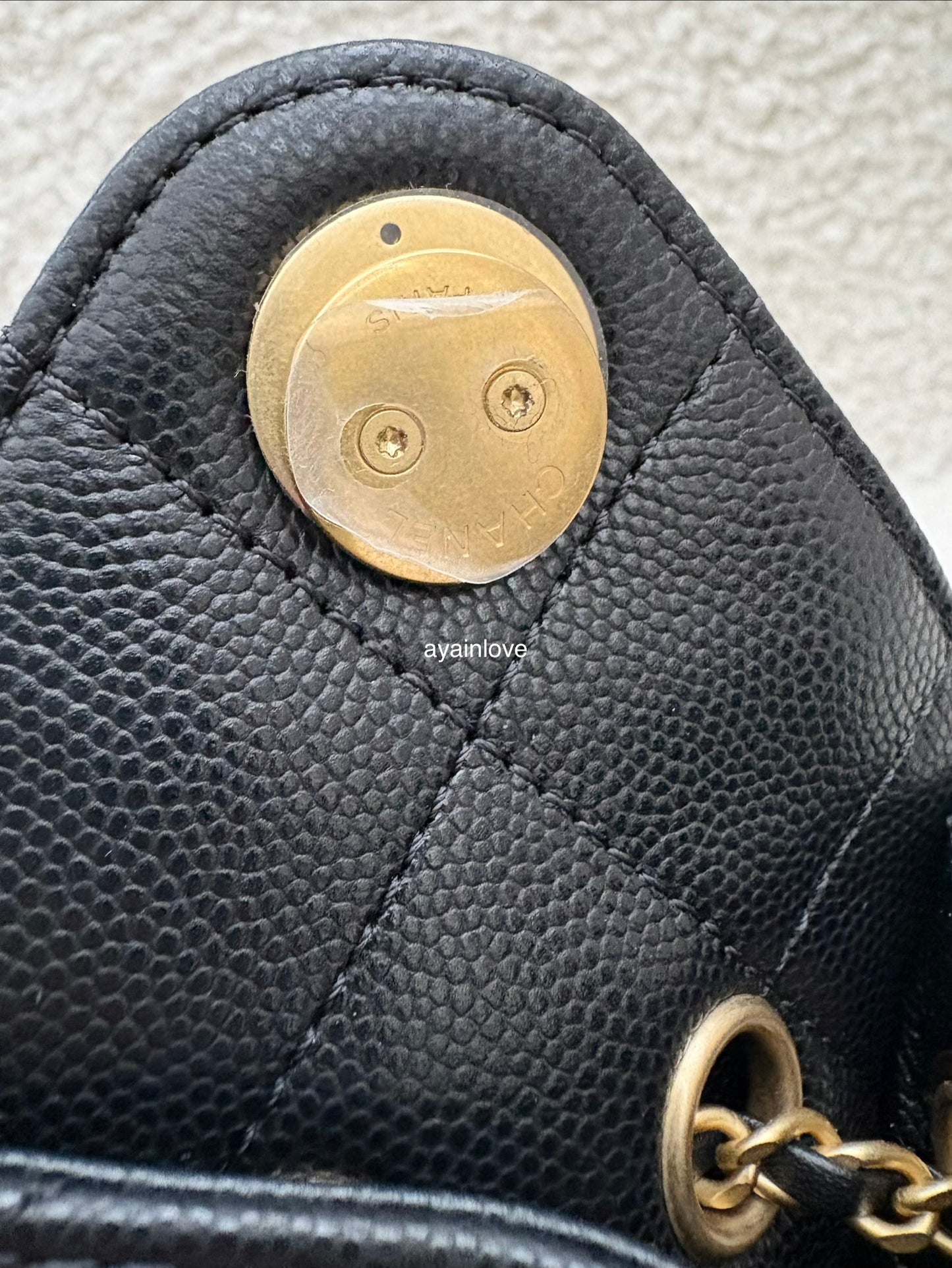 CHANEL 25 Mini Black Caviar Microchipped Bag Gold Hardware