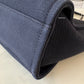 CHANEL Midnight Navy Blue Canvas Small Medium Deauville Microchipped Tote Bag Silver Hardware