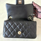 CHANEL 24K Black Lambskin Classic Rectangular Extra Mini 18cm Flap Light Gold Hardware