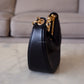 VALENTINO Vlogo Black Moon Zip Up Mini Hobo Bag Gold Hardware