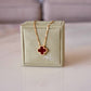 VAN CLEEF ARPELS VCA 18KT Yellow Gold Carnelian Vintage Alhambra Pendant Necklace