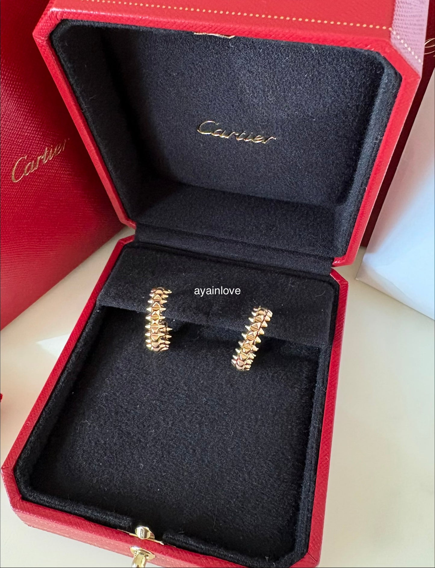 CARTIER Clash 18KT Rose Gold Hoop Earrings Small Model