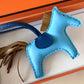 HERMES Rodeo PM Tricolour Bleu Celeste/Kraft/Bleu De Malte Bag Charm