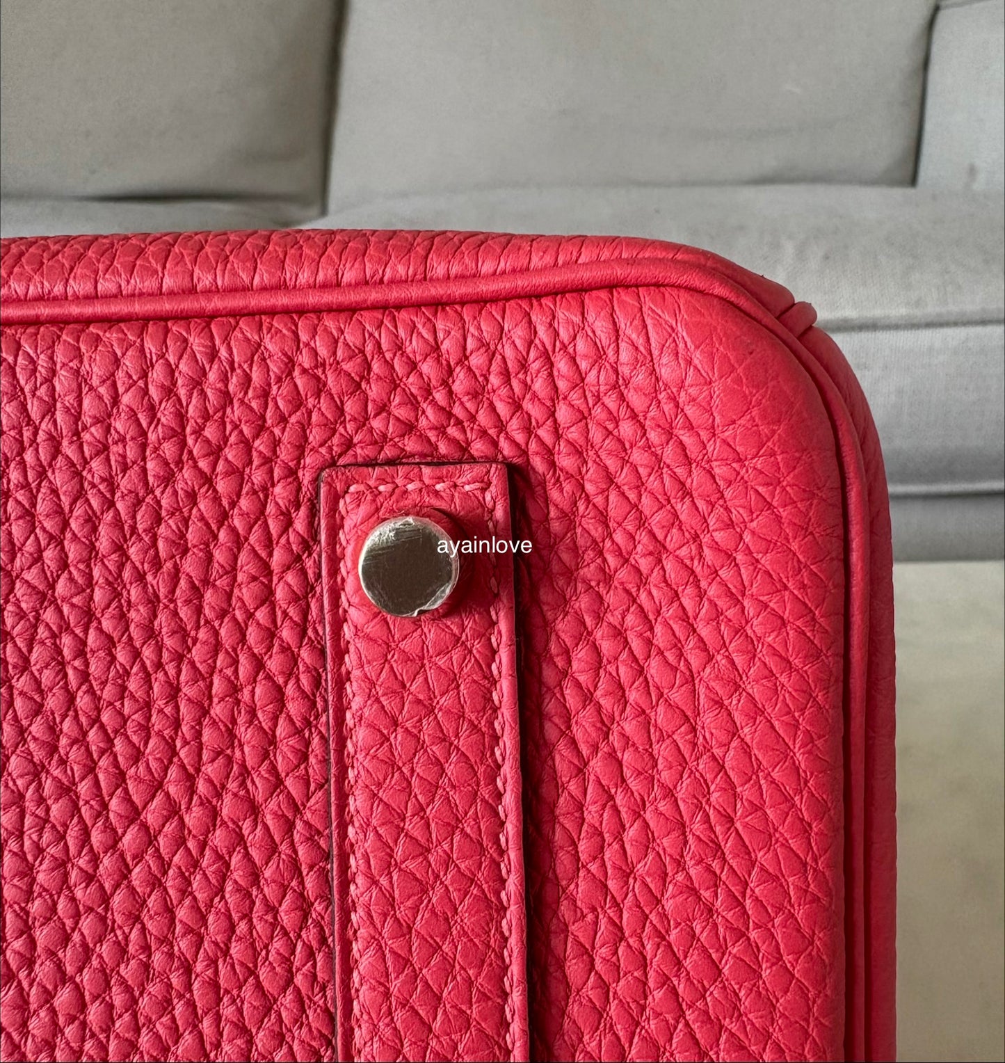 HERMES Birkin 35 Togo Rouge Pivoine Gold Hardware R Stamp