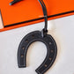 HERMES Black Horseshoe Bag Charm