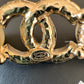 CHANEL 21A Hair Clip Pin Brooch Crystal Pearl CC Light Gold Hardware