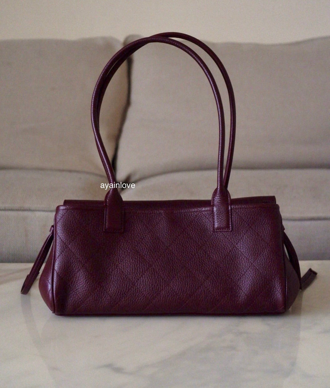 CHANEL 26S Burgundy Caviar Small Tote Urban Essential Bag Gold Hardware