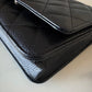 CHANEL Black Caviar Microchipped Classic Wallet On Chain Gold Hardware