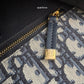 DIOR Montaigne 30 Blue Oblique Jacquard Medium Flap Bag Gold Hardware