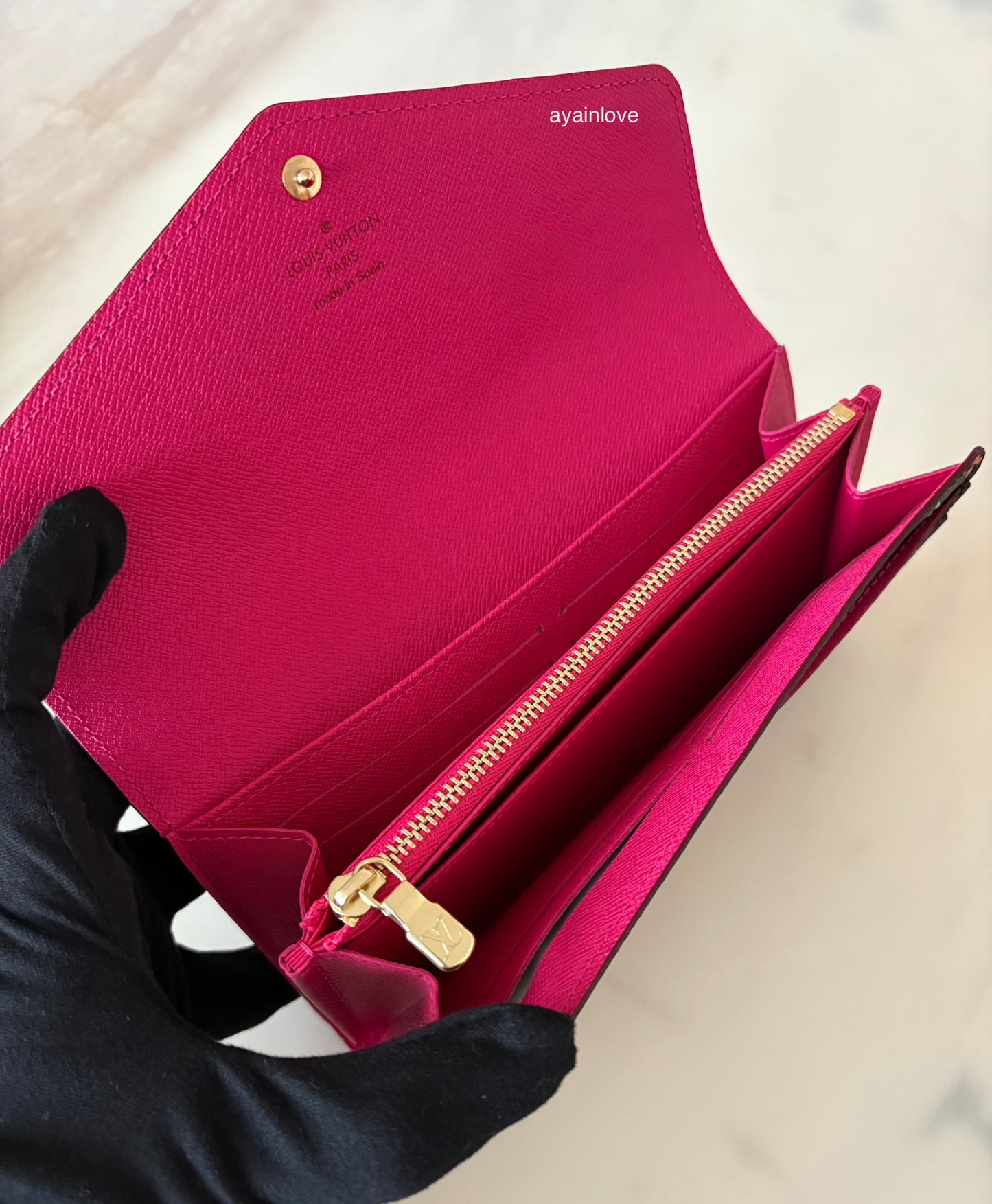 LOUIS VUITTON LV Black Murakami Multicolour Sarah Wallet Gold Hardware