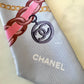 CHANEL Blue Multicolour Silk CC Twilly Scarf Bandeau