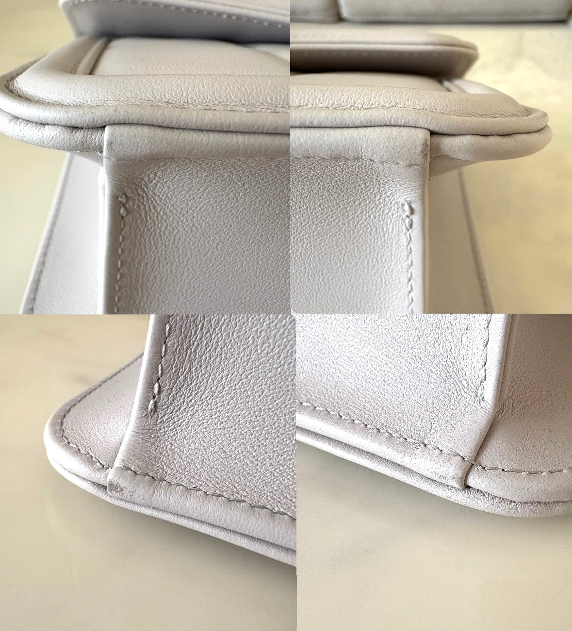 CHANEL 2025 Light Grey Lambskin Microchipped Quilted Chocolate Bar Mini Flap Bag Brushed Gold Hardware