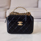 CHANEL 23S Black Lambskin Pick Me Up Quilted Vanity Case Camera Bag Gold Hardware