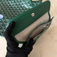 GOYARD Green Goyardine Hobo Boheme PM Bag with Blue Heart Stamp