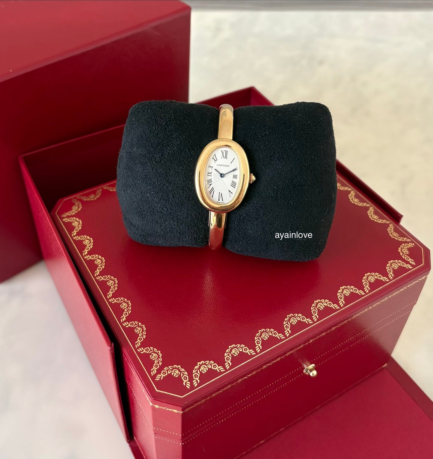 CARTIER 18KT Yellow Gold Baignoire 2025 Small Model Watch Size 17
