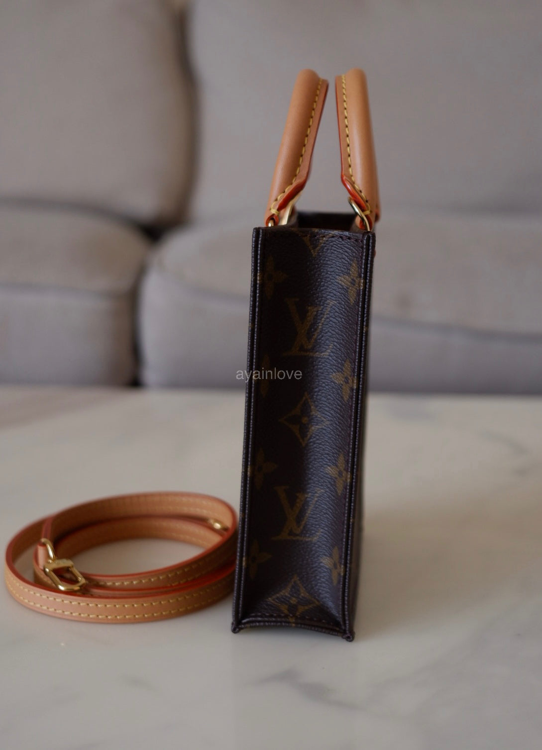 LOUIS VUITTON Petit Sac Plat Monogram Bag