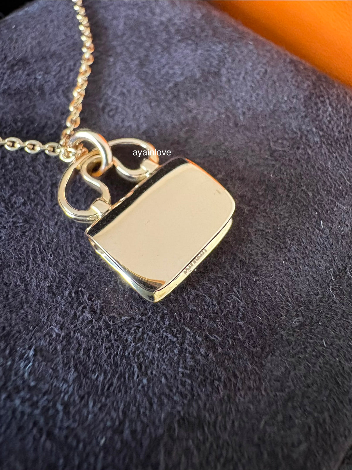 HERMES Amulettes Constance Pendant 18KT Rose Gold and Diamonds Necklace