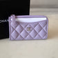 CHANEL Light Purple Caviar New Style XL Zippy Card Holder Wallet Silver Hardware