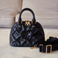 LOUIS VUITTON LV Alma BB Black Calfskin Bubblegram Bag Gold Hardware