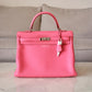 HERMES Kelly 35 Pink Rose Lipstick Togo Palladium Hardware Q Square Stamp