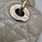 DIOR Small Lady Dior Beige Patent Cannage Calf Skin Bag