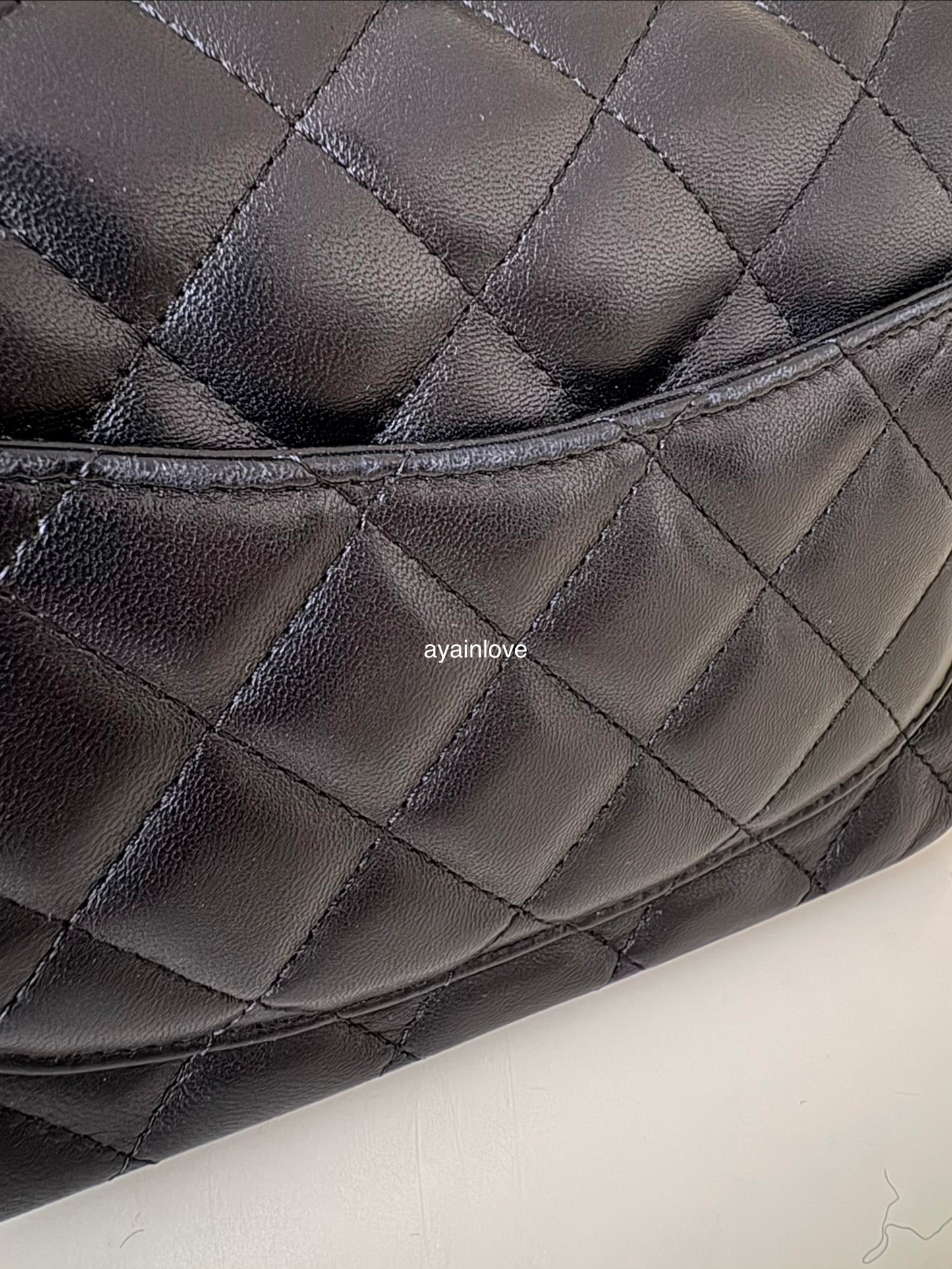 CHANEL Black Classic Quilted Square Mini Flap Bag Silver Hardware