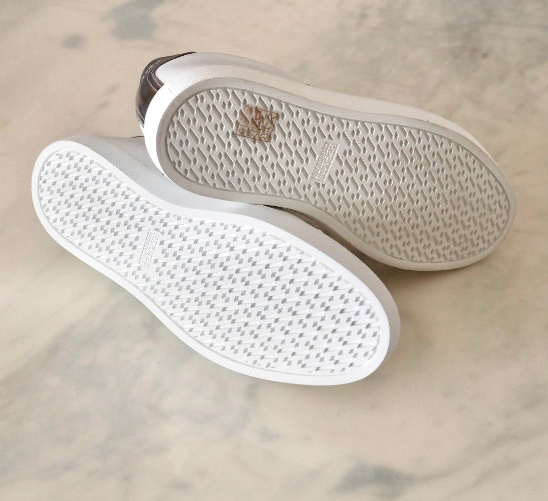 HERMES White Leather Avantage Sneakers Trainers Shoes Size 38 EU