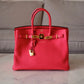 HERMES Birkin 35 Togo Rouge Pivoine Gold Hardware R Stamp