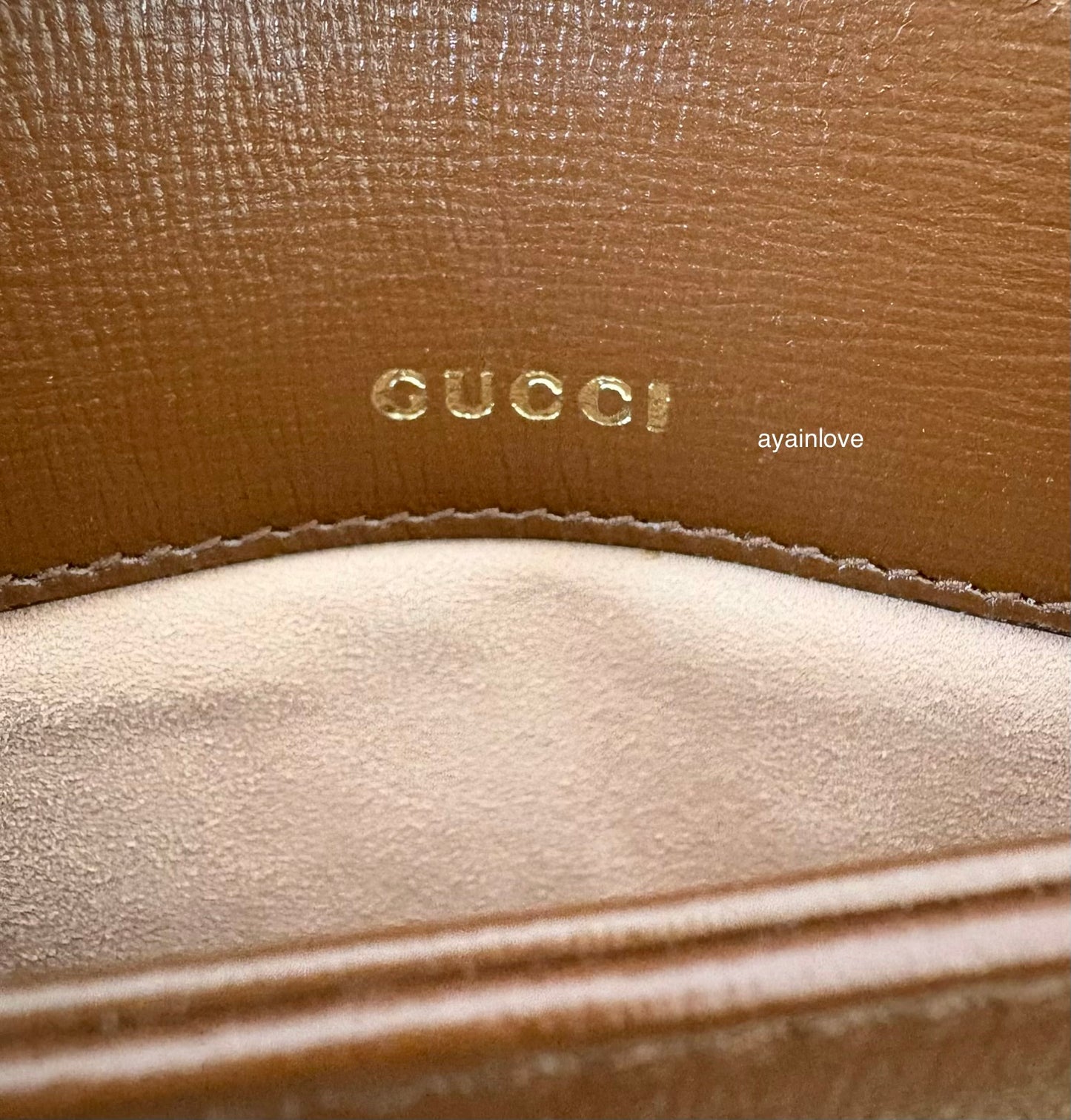 Gucci Horsebit 1955 Medium Brown GG Supreme Monogram Bag Gold Hardware