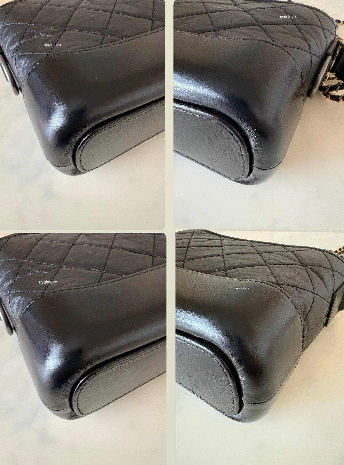 CHANEL Black Calf Skin Small Gabby Gabrielle Bag Mixed Hardware