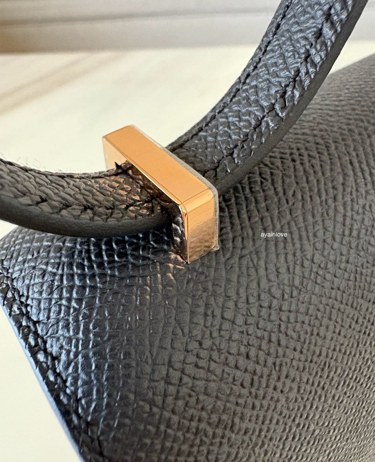 HERMES Constance Mini 18 Noir Black Epsom Rose Gold Hardware W Stamp