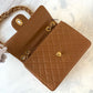 CHANEL Vintage Dark Beige Quilted Jumbo Classic Single Flap Oversized CC Bag 24KT Gold Plated Hardware Series 3