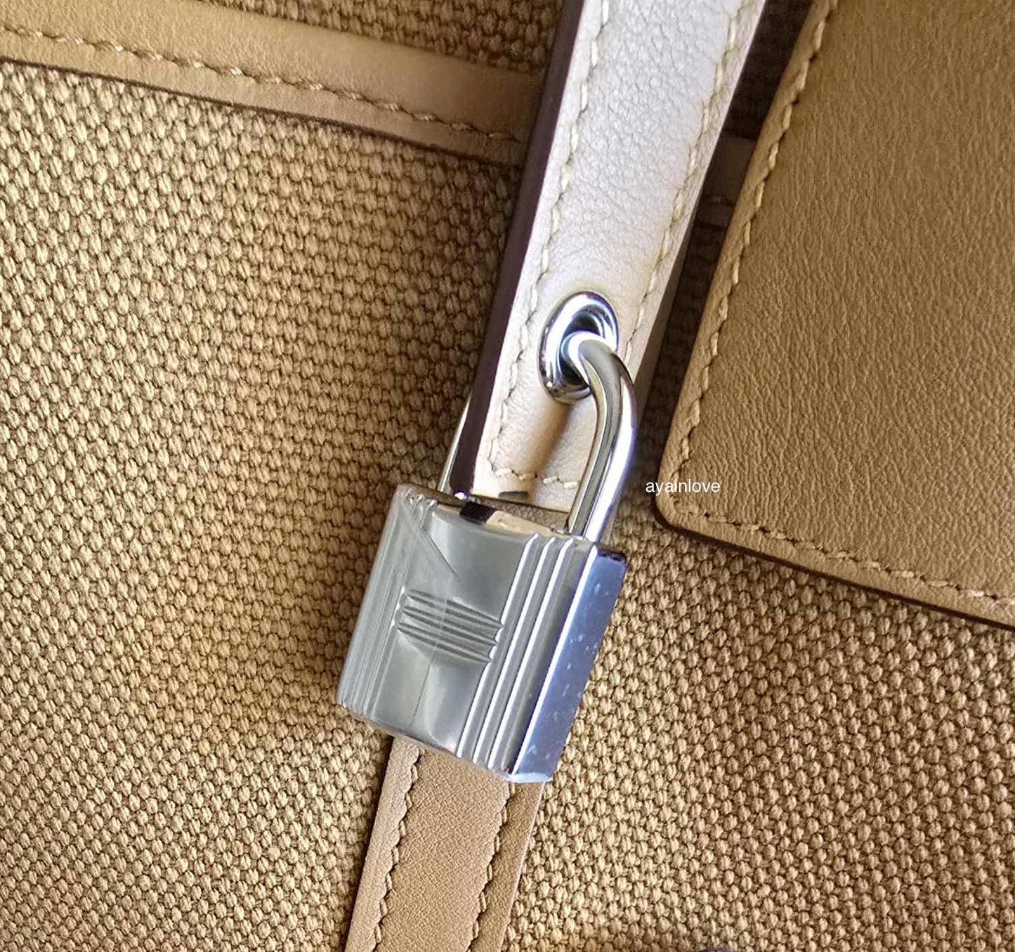 HERMES Picotin 18 Cargo Swift/Toile Canvas Sesame Palladium Hardware B Stamp